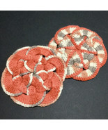 Vintage 80s Hot Pad Pair Trivets Crocheted Multicolored - $19.22 CAD