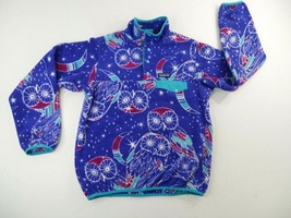 Patagonia Synchilla SnapT Pullover Fleece Jacket Owls Print Vintage Wms ... - $110.49