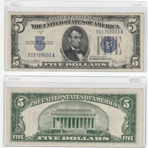 Rare 1934 D $5 Five Dollar United States Silver Certificate Blue Seal Bill - £32.93 GBP
