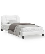  Bed Frame White Faux leather, metal, solid pine wood, plywood Twin - $7,642.19 MXN