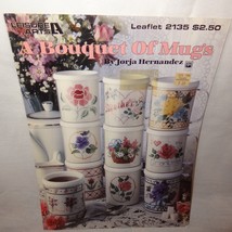 Bouquet of Mugs Flowers Cross Stitch Leaflet 2135 Leisure Arts 1991 - £7.86 GBP