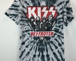 Kiss Destroyer ‘76 Concert TShirt Tie Dye Liquid Blue MEDIUM Tribute Shi... - $12.75