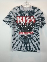 Kiss Destroyer ‘76 Concert TShirt Tie Dye Liquid Blue MEDIUM Tribute Shi... - $12.75