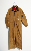 Vintage Carhartt Duck Canvas Quilt Lined Insulated Coveralls 42S Made in USA - £104.73 GBP