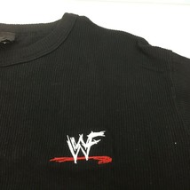 Vintage WWF Mens 2001 Black Ribbed T-shirt World Wrestling Foundation Si... - £39.90 GBP
