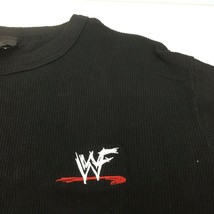 Vintage WWF Mens 2001 Black Ribbed T-shirt World Wrestling Foundation Si... - £39.17 GBP