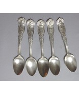 VTG WM Rogers Silver Plate State Seal 5 Spoons CA., TX, NY, NJ, NY Estate - £19.55 GBP