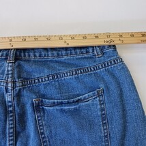 Forever 21 Women's Blue Cotton Cut Off Frayed Mini Denim Skirt Size 14 Waist 34" image 5