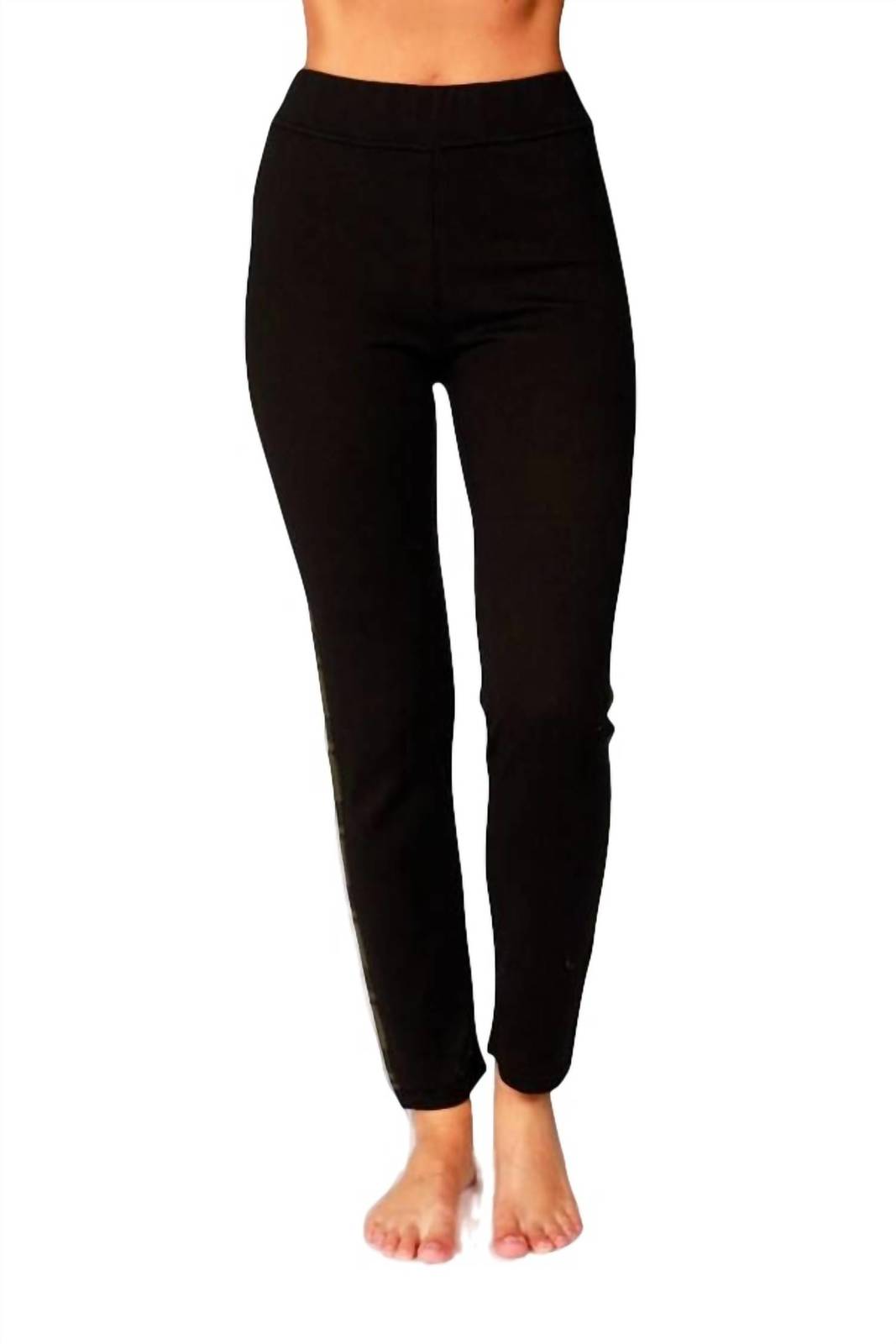 Angel plaid trim track pant in Black Combo