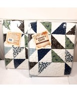 NEW Cracker Barrel Addison set 2 Quilted Standard Pillow Shams Country S... - €26,05 EUR