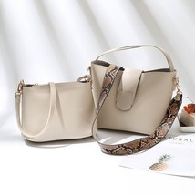 PU leather shoulder bags for woman messenger bags Serpentine wide strap Women bu - £43.91 GBP