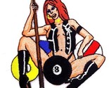Pool Hall Girl 8 Ball Center Pocket  Iron On Embroidered Patch 3&quot;X 3 1/2 &quot; - $5.29