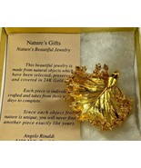 Nature&#39;s Gifts Angelo Rinaldi 24K Gold Covered Leaf Pendant - £18.12 GBP