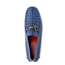 Parma Genuine Caiman Belly Slip On Loafers Blue Jeans image 4