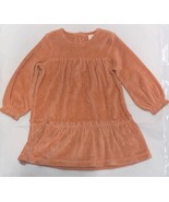 NWT Baby Girls Long Sleeves Dress Velvet Fleece in Peach Pastel Orange 1... - $20.46 CAD