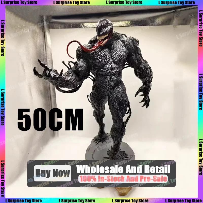 50cm In Stock Marvel Venom Action Figure Deadly Protector Villain Hero Gk Anime - £209.02 GBP+