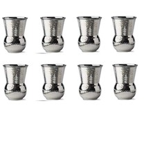 Stainless Steel Hammered Tumbler Moroccan Mughlai Drinking Glass 375ML Set Of 8 - £48.55 GBP