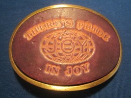 Leather Belt Buckle JOY There&#39;s Pride in Joy (JOY FINANCE COMPANY) [j19a] - $27.84