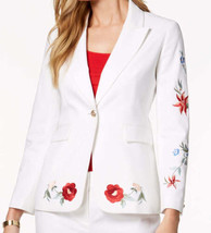 NINE WEST Womens Embroidered One Button Blazer, 2, Lily - £108.72 GBP
