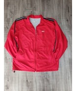 Vintage Reebok Men XXL RED Track Jacket Lined Full Zip Classic Logo Wind... - $21.78