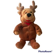 Disney Exclusive Reindeer Pooh Plush 1999 Christmas Beanbag Stuffed Animal - $9.87