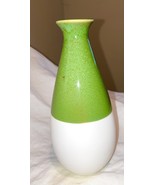 Vase Green and White Ceramic   for  flowers or candles  6 1/2&quot; tall NEW - $217.76 MXN