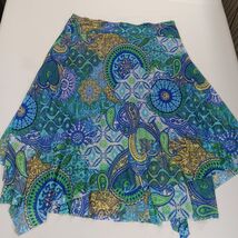 Chico's Women's Multicolor Midi Asymmetrical Handkerchief Skirt Size 3 image 2