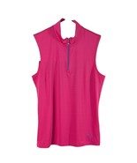 Hot Pink Collared Tank Top Large 1/4 Zip Puma Sleeveless Golf Workout Ou... - $452.37 MXN