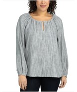 Boston Traders Womens Blouse Black Long Sleeves Relaxed Fit Side Slits K... - $736.60 MXN