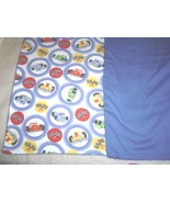 New Flannel Race Car and Blue Baby Blanket Handmade - £15.95 GBP