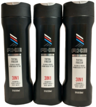 3X Axe Total Fresh 3 in 1 Shampoo Conditioner and Body Wash 12 oz Each - £31.59 GBP
