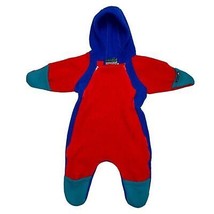 Vintage Classic 80 Fleece Colorful Full Zip Hood Baby Toddler Snowsuit Onepiece - £20.10 GBP