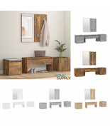 Modern Wooden Hallway Furniture Set With Hall Bench Mirror Storage Coat ... - £148.48 GBP+