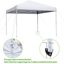 10 X 10 Ft Pop Up Foldable Canopy Tent Preassembled Lightweight Waterproof White - £93.49 GBP