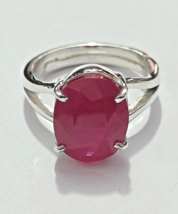 Natürlich Fein Oval Schliff 5Ct Rot Rubin 14K Weiß Vergoldet Ringgröße 4-14 - £50.81 GBP