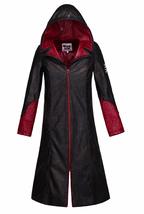 ZYHCOS Adult Black Red Leather Long Trench Coat Hoodie Cosplay Costume (... - $127.39