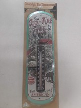 River&#39;s Edge Nostalgic 5 x 17in Tin Thermometer  Old-Time Outfitters #1363 - £15.70 GBP