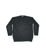 Woolovers Mens S 100% Lambs Wool Sweater V-NECK Charcoal Grey Washable - $22.08 CAD