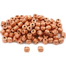 Barrel Bali Beads Copper Plated Jewelry 5mm Approx 100 - £8.12 GBP