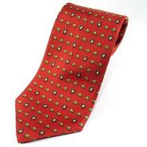 Teo Grimaldi Men&#39;s Printed Silk Tie Turtles Print Red Made in Italy - $15.00