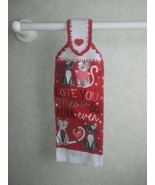 Love You Meow with Red Heart Button Hanging Towel - £2.79 GBP