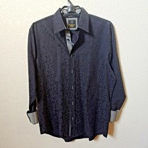 Mizumi Collegioni | Men&#39;s Black Longsleeve Casual Buttondown Shirt - $75.00