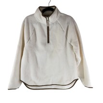 J. Crew Factory Womens Sherpa Half-Zip Tunic Pullover Fleece Ivory M - £38.10 GBP