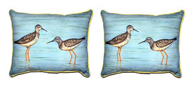 Pair of Betsy Drake Yellow Legs Small Pillows 11X 14 - £54.63 GBP