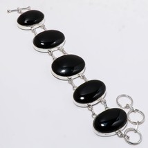 Black Onyx Oval Shape Gemstone Handmade Fashion Bracelet Jewelry 7-8&quot; SA 1206 - £7.18 GBP