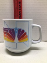 Vintage NBC Mug Peacock Rainbow Papel Coffee Cup Ceramic 1990s - $11.88