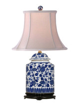 Blue and White Chinoiserie Scallop Jar Table Lamp 22&quot; - £201.04 GBP