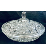 Pressed Glass Candy Dish Lidded 8&quot; x 4-1/2&quot; Clear Glass - £16.51 GBP
