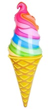 Huge Rainbow Ice Cream Cone Inflate Novelty Play Toy 36 Inch Birthday Party New - £5.25 GBP