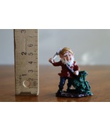 Vintage Christmas Village Gnome Resin Figurine Taiwan Axe Pine Tree 2.25&quot; - £7.95 GBP